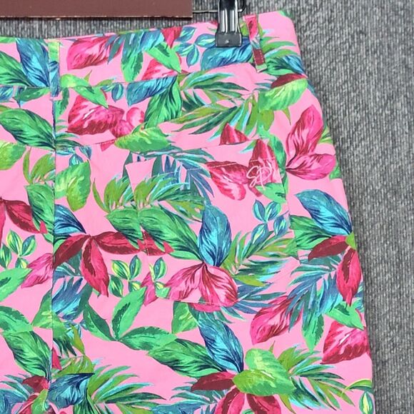 Stella Parker Collection Shorts Womens 8 Pink Floral Print Stretch Cotton - Picture 9 of 12